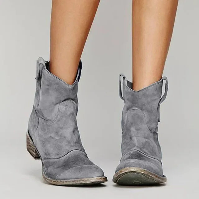 Sadie | Western Suede Ankle Boots