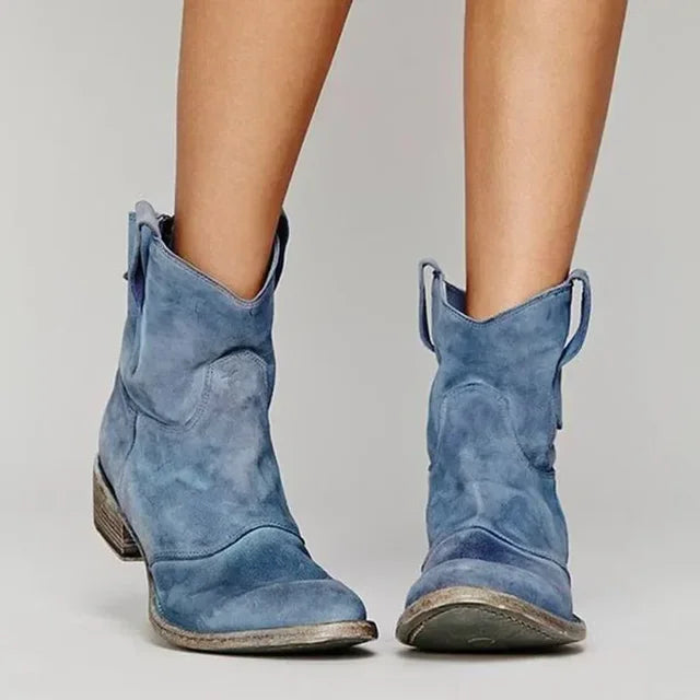 Sadie | Western Suede Ankle Boots