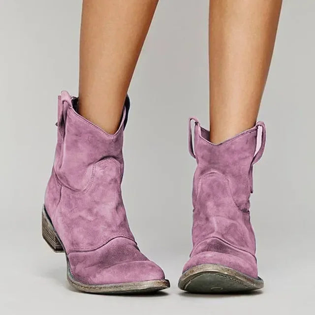 Sadie | Western Suede Ankle Boots