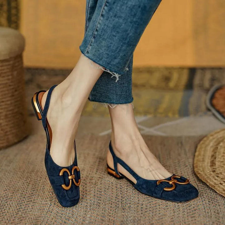 Noémie | Suede Slingback Loafers