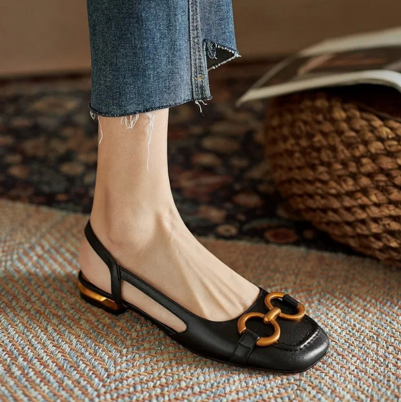 Noémie | Suede Slingback Loafers