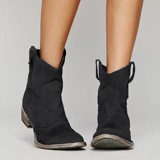 Sadie | Western Suede Ankle Boots