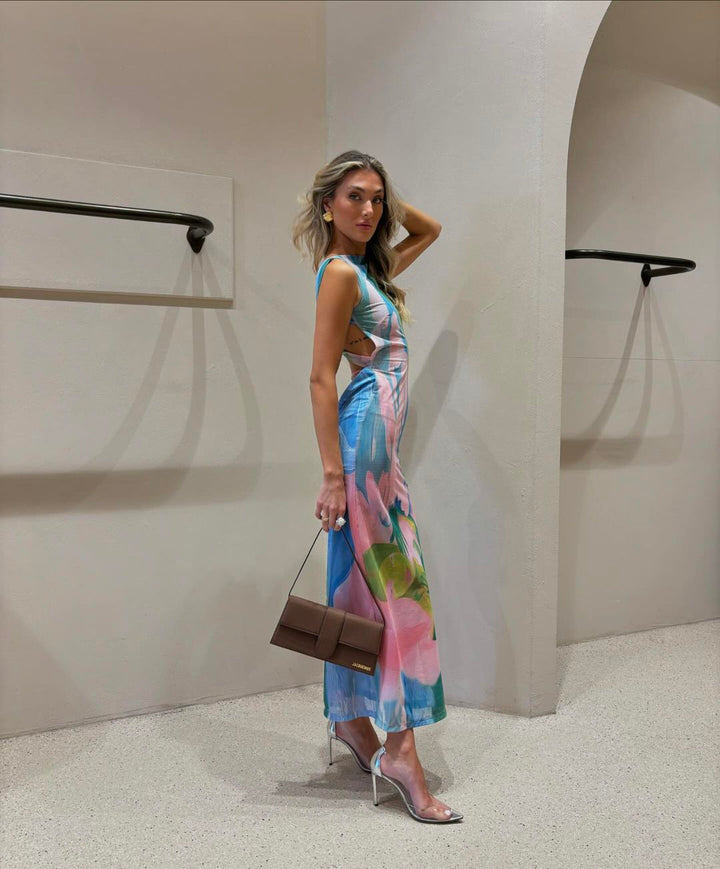 Lana | Backless Tropical Slip Dress