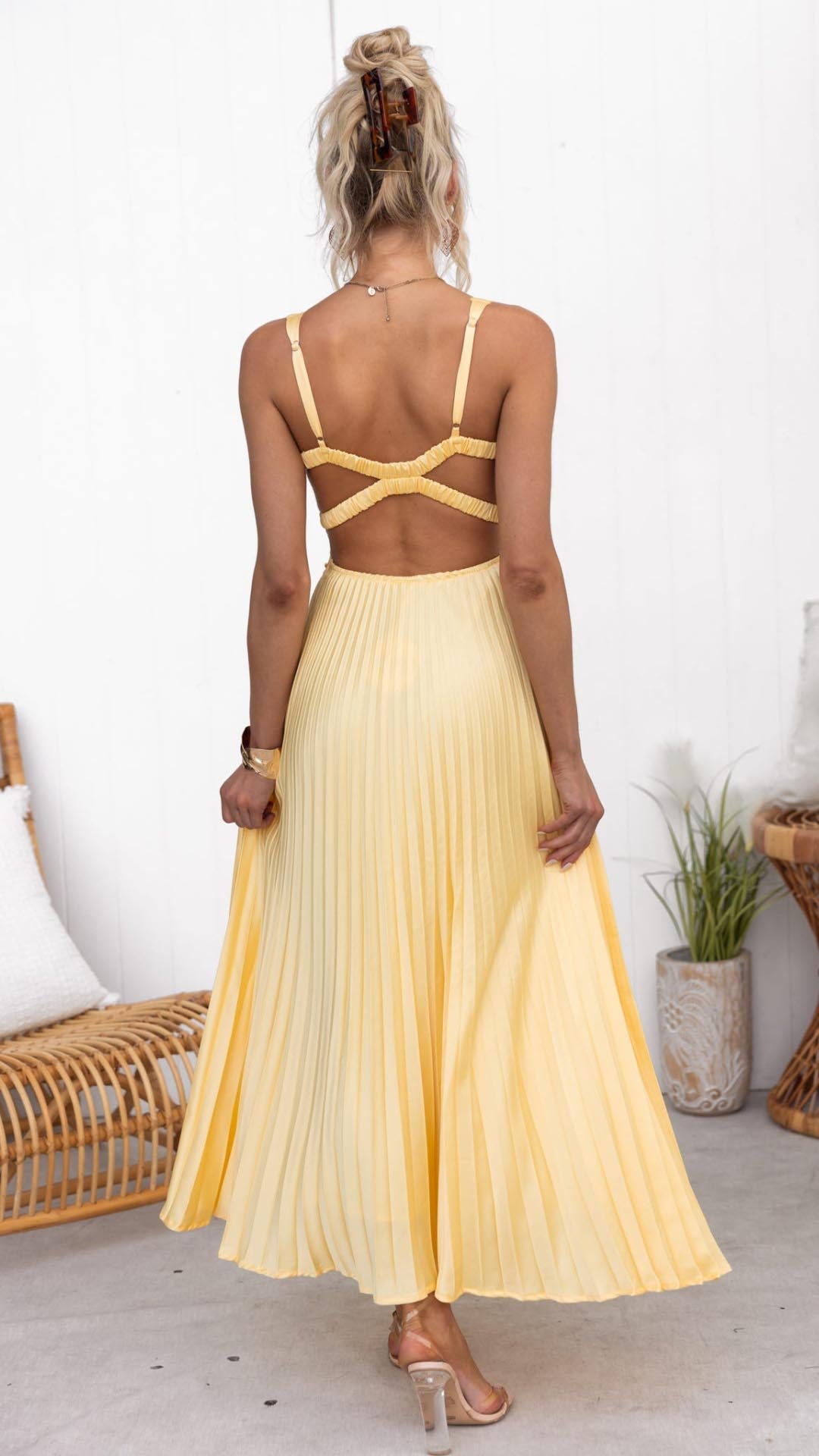 Liana | Pleated Midi Sundress