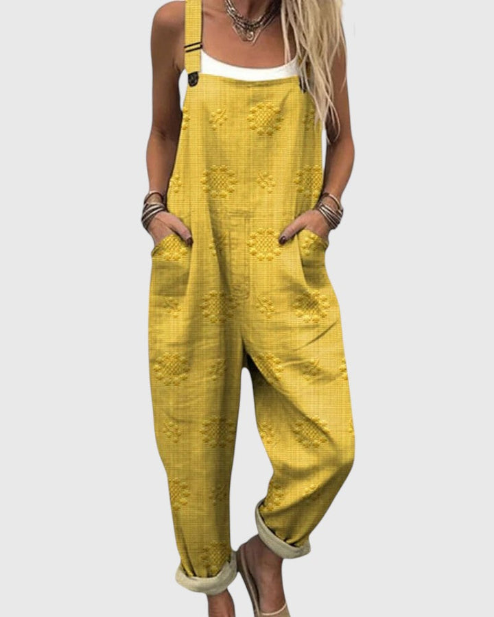 Helen | Textured Denim Overalls