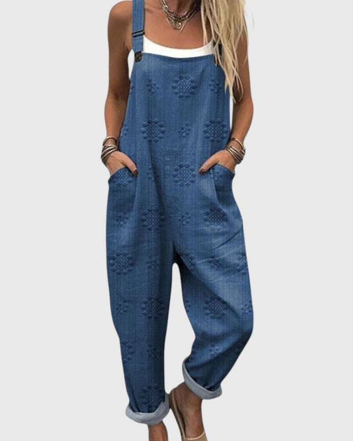 Helen | Textured Denim Overalls