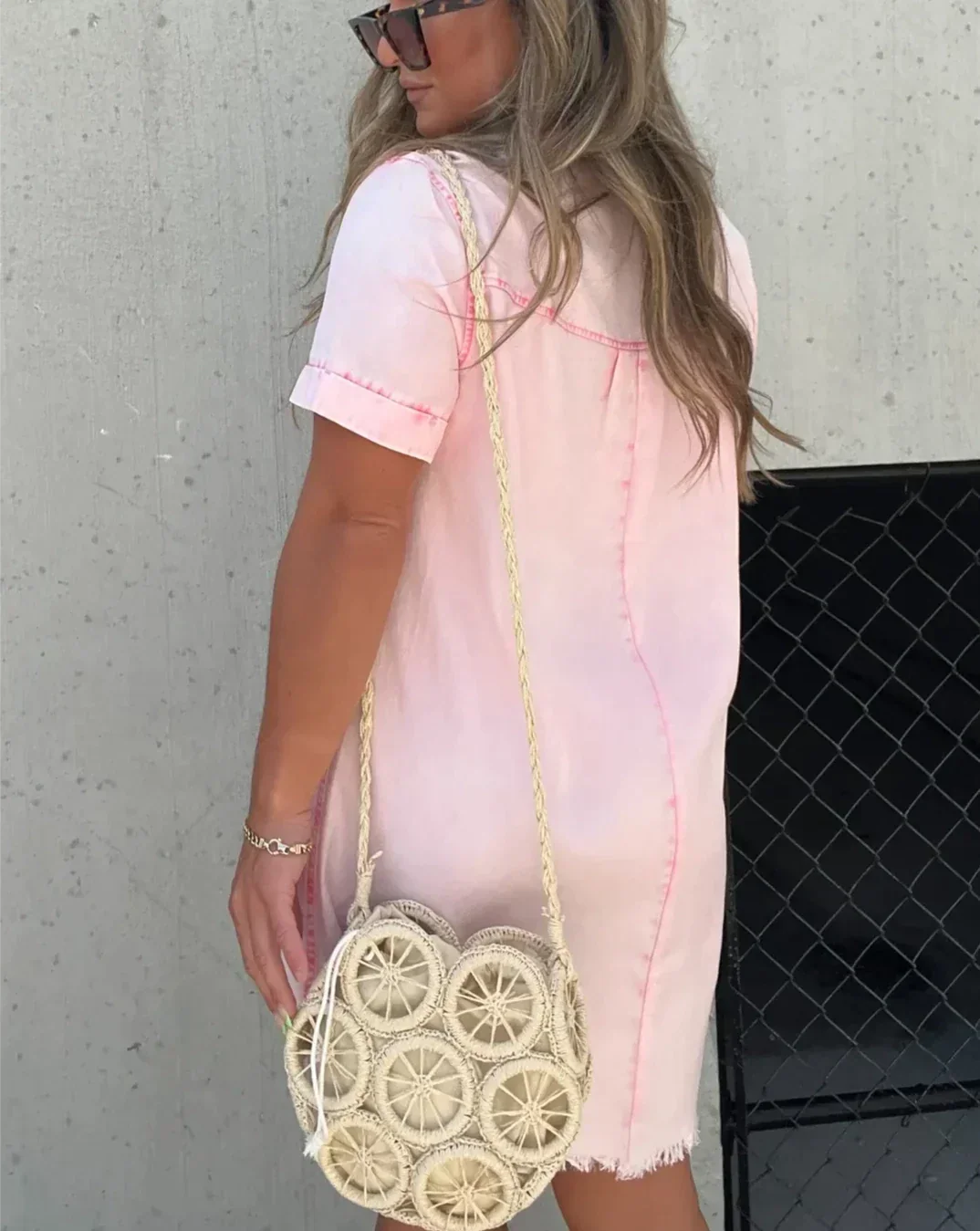 Theresa | Frayed Hem Denim Dress