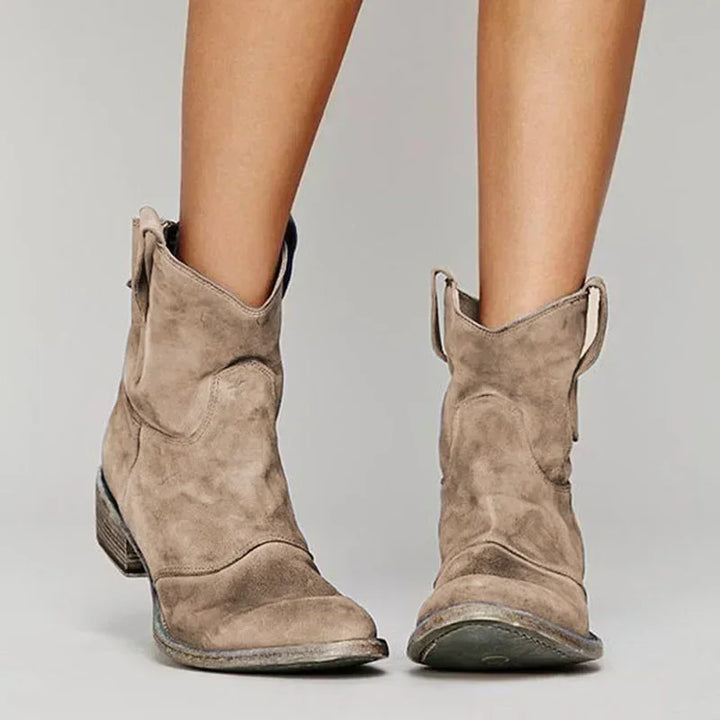 Sadie | Western Suede Ankle Boots
