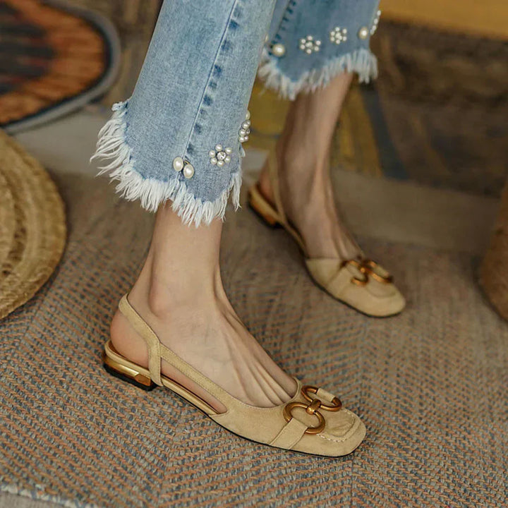 Noémie | Suede Slingback Loafers