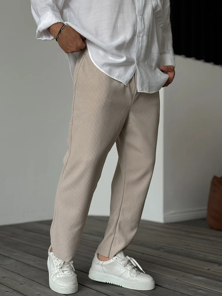 Mason | Pleated Texture Trousers