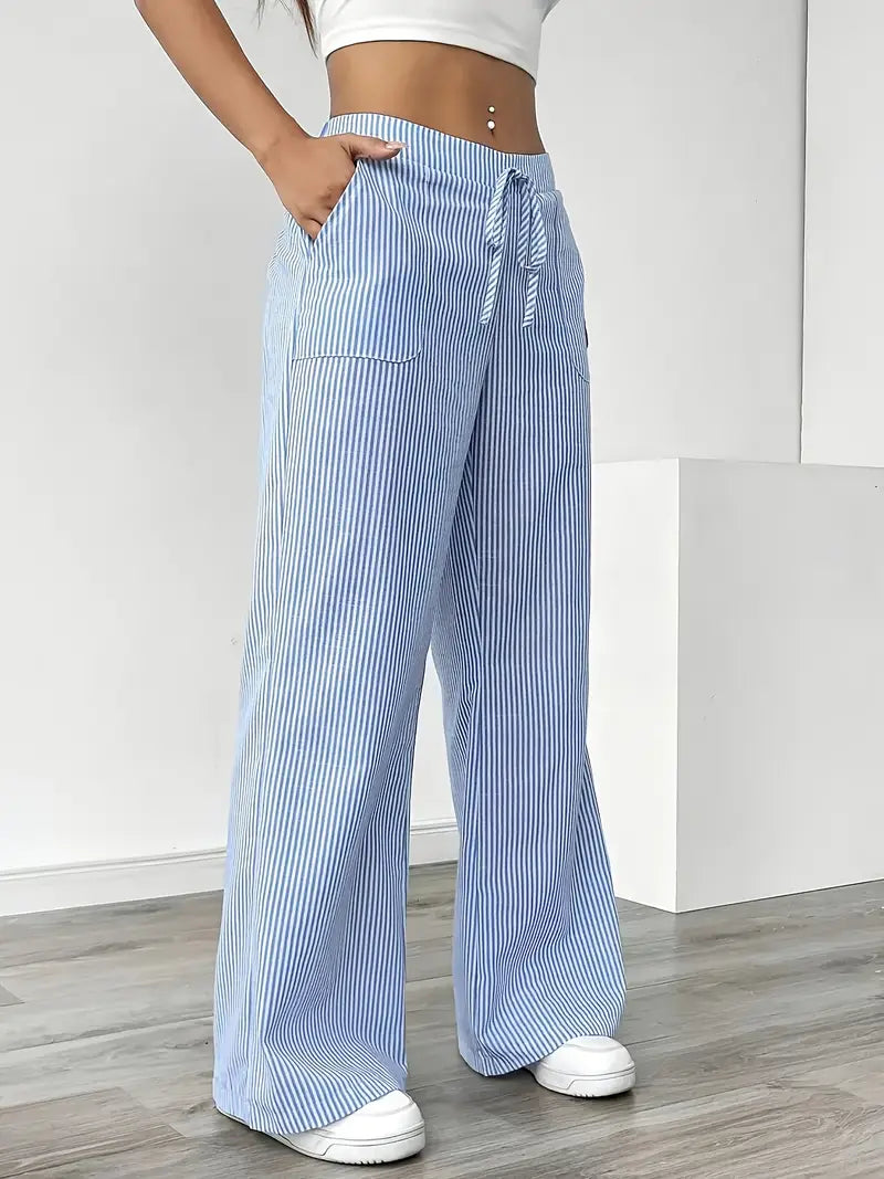 Vioni | Striped Drawstring Trousers
