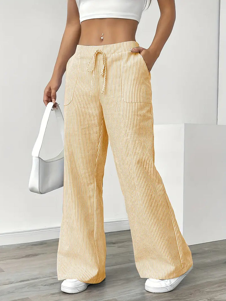 Vioni | Striped Drawstring Trousers