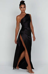 Celeste | One-Shoulder Satin Gown