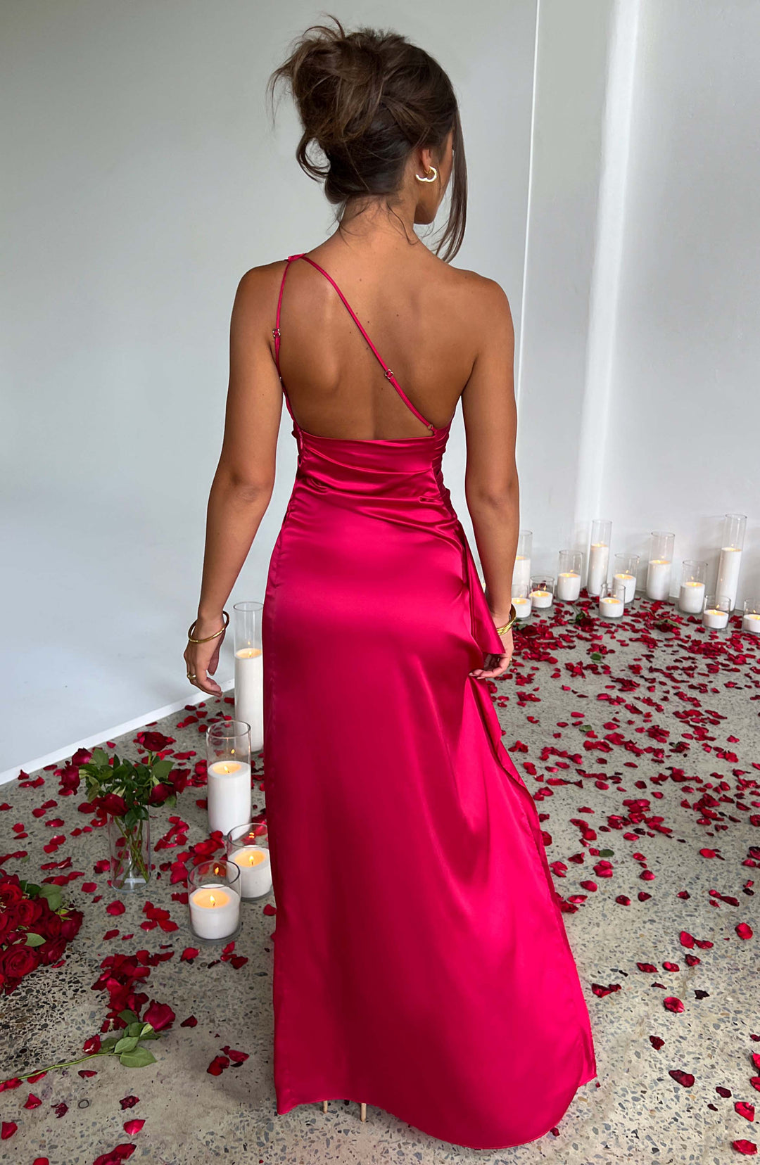 Celeste | One-Shoulder Satin Gown