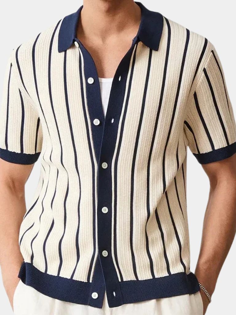 Harvey | Retro Button-Up Polo Shirt