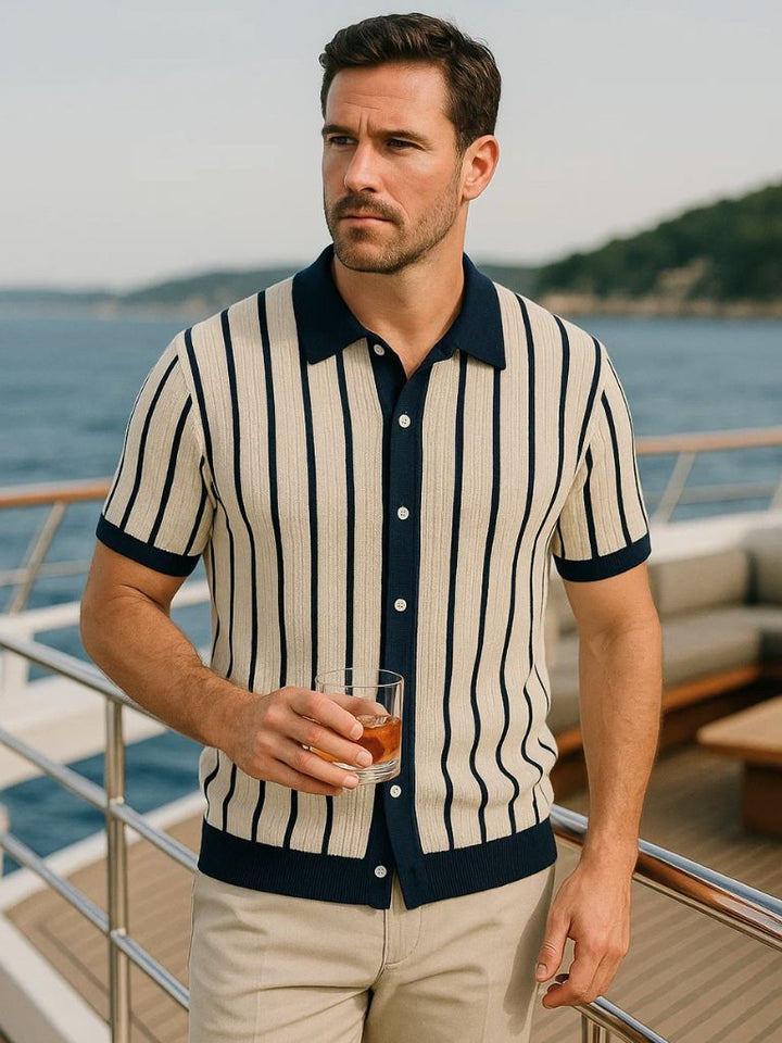 Harvey | Retro Button-Up Polo Shirt