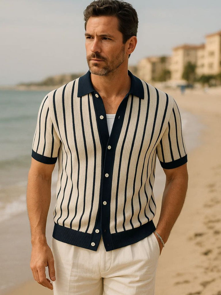 Harvey | Retro Button-Up Polo Shirt