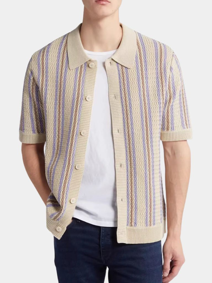 Harvey | Retro Button-Up Polo Shirt