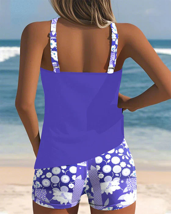 Kay | Floral Active Tankini Shorts Set