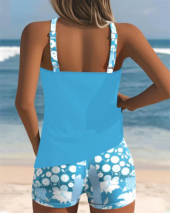 Kay | Floral Active Tankini Shorts Set