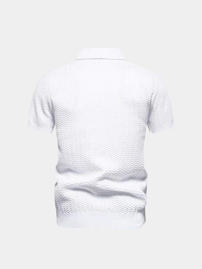 Leon | Zip-Neck Striped Polo