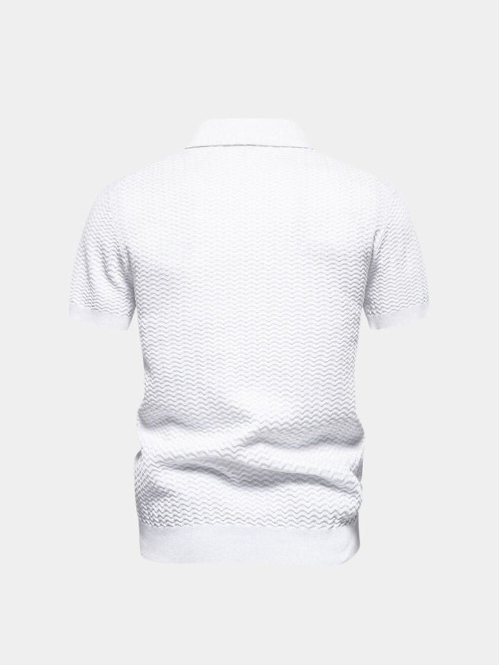 Leon | Zip-Neck Striped Polo
