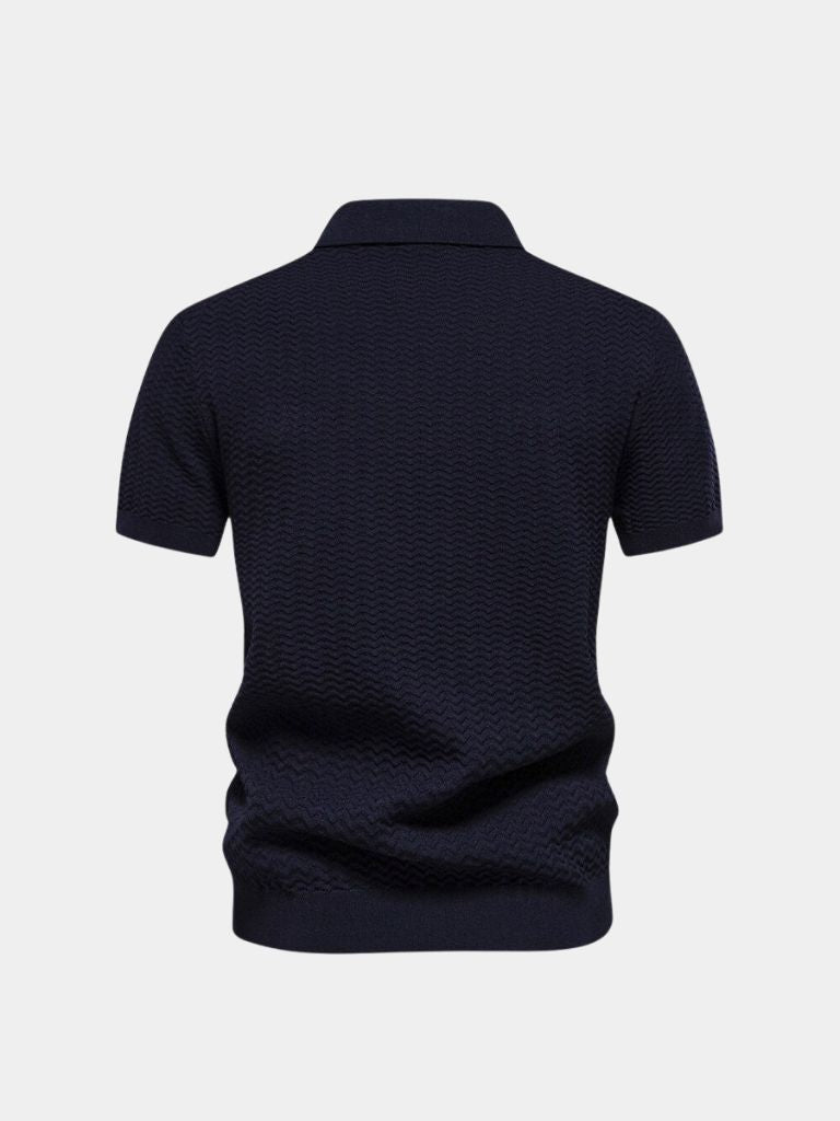 Leon | Zip-Neck Striped Polo