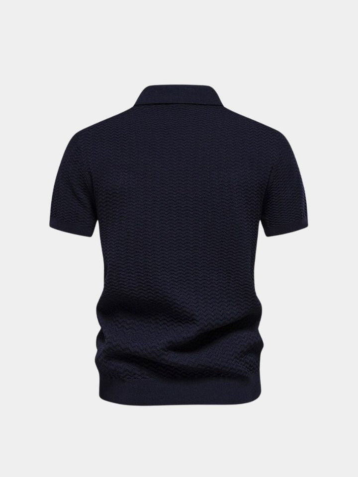 Leon | Zip-Neck Striped Polo