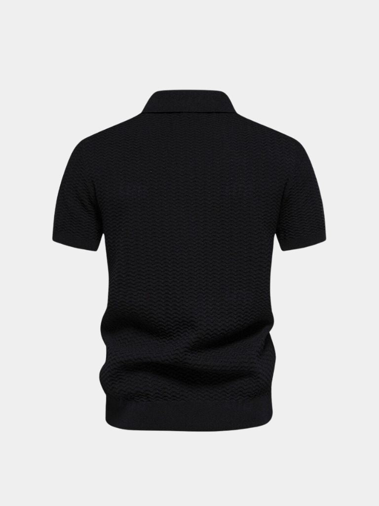 Leon | Zip-Neck Striped Polo
