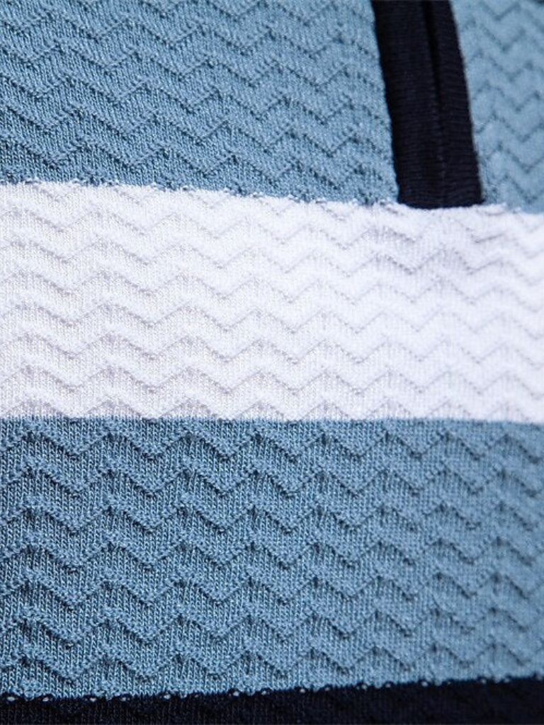 Leon | Zip-Neck Striped Polo