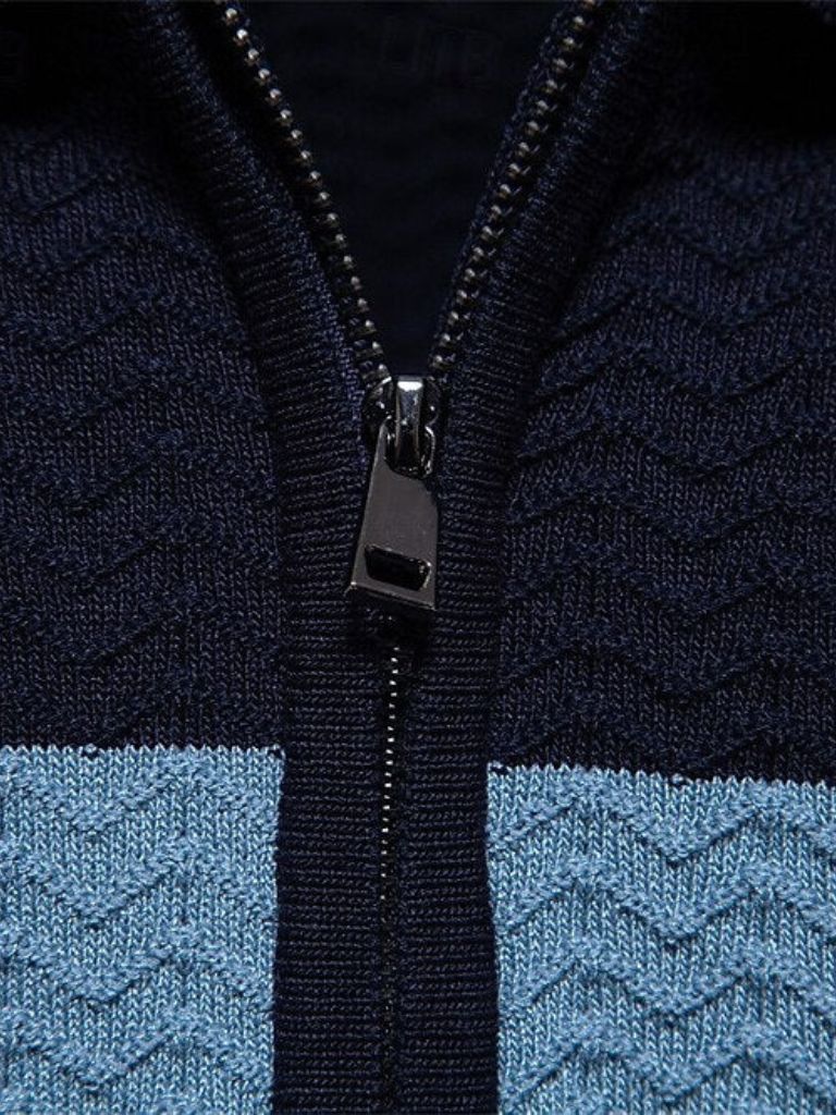 Leon | Zip-Neck Striped Polo