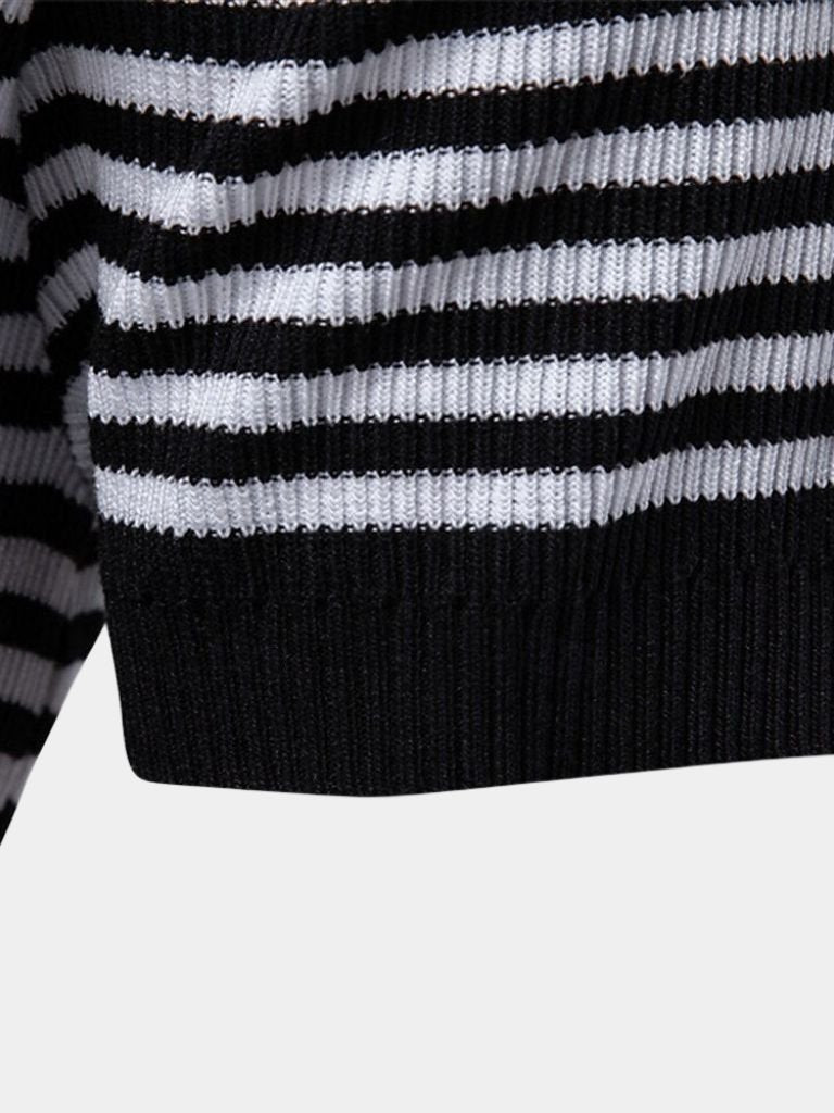 Warren | Striped Knit Polo Shirt