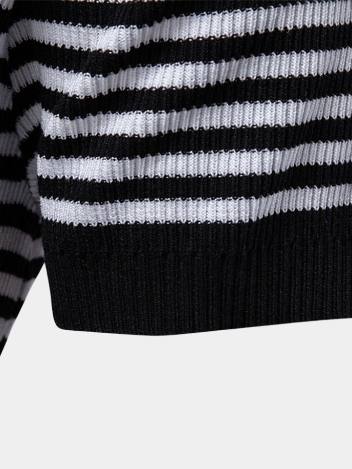 Warren | Striped Knit Polo Shirt