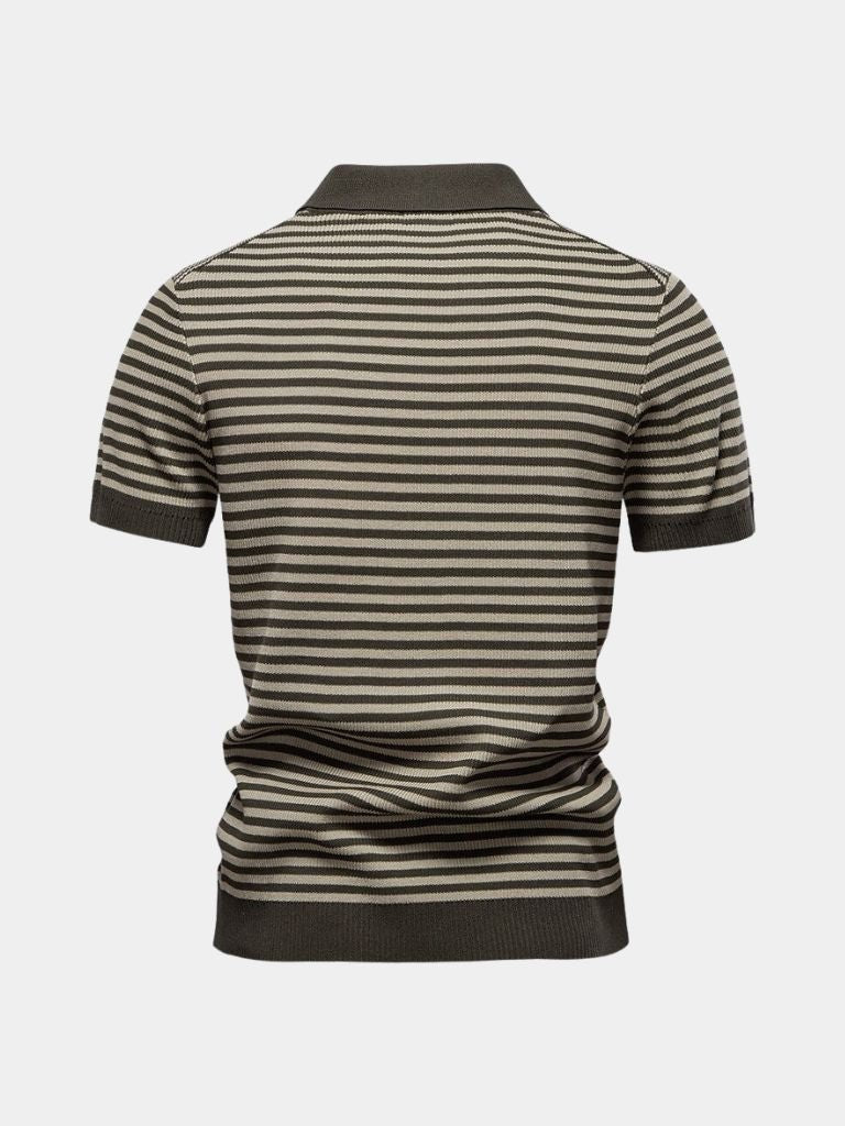 Warren | Striped Knit Polo Shirt