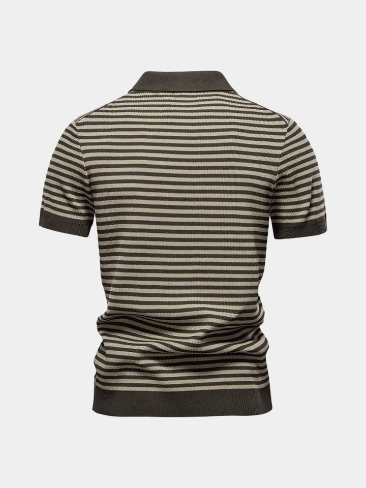 Warren | Striped Knit Polo Shirt