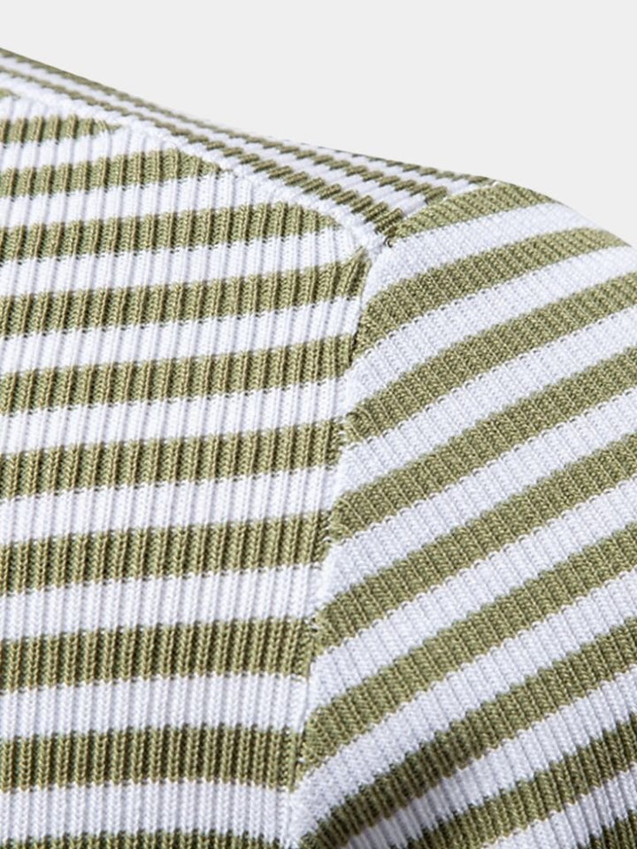 Warren | Striped Knit Polo Shirt