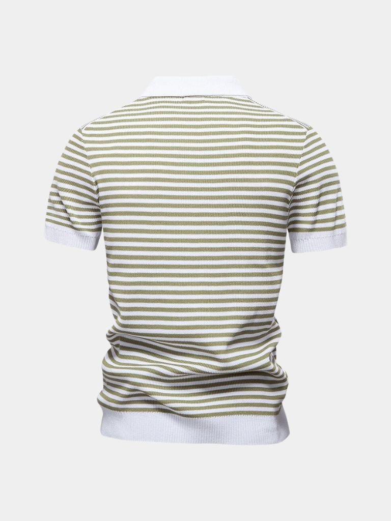 Warren | Striped Knit Polo Shirt