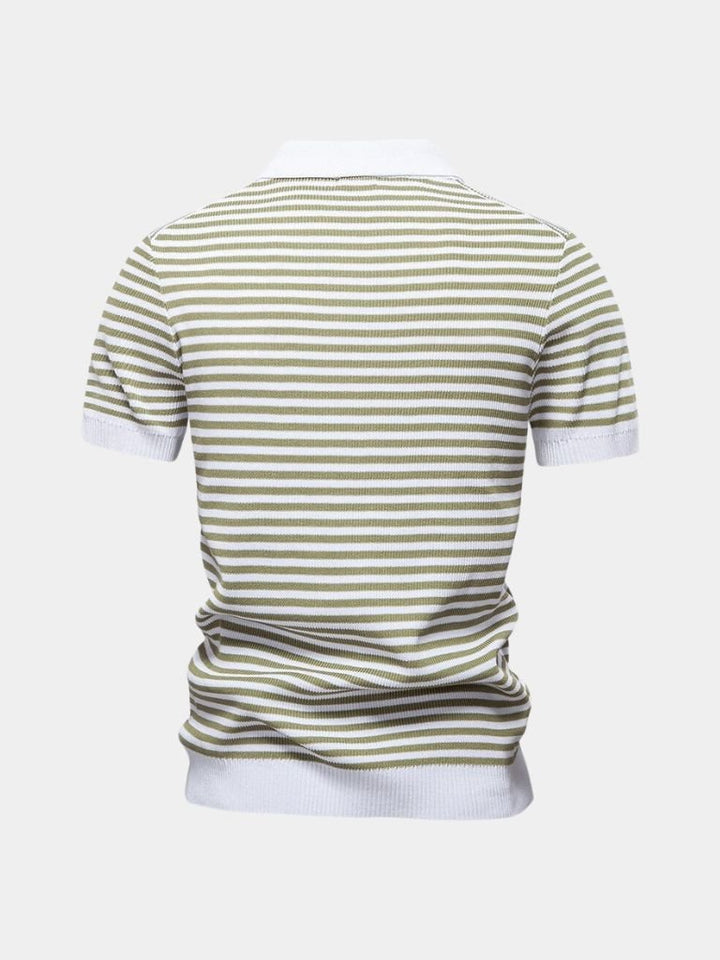 Warren | Striped Knit Polo Shirt
