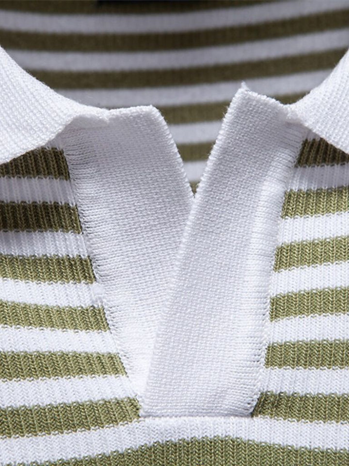 Warren | Striped Knit Polo Shirt