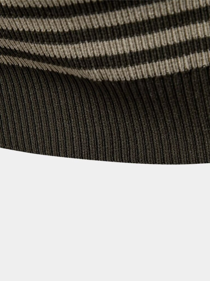 Warren | Striped Knit Polo Shirt