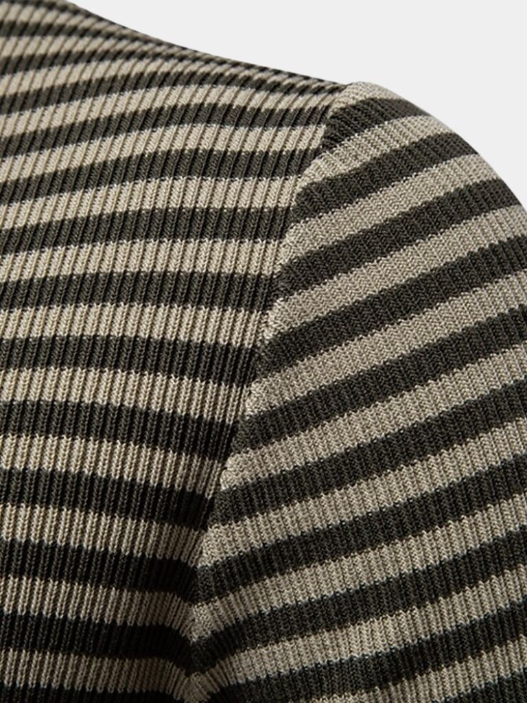 Warren | Striped Knit Polo Shirt
