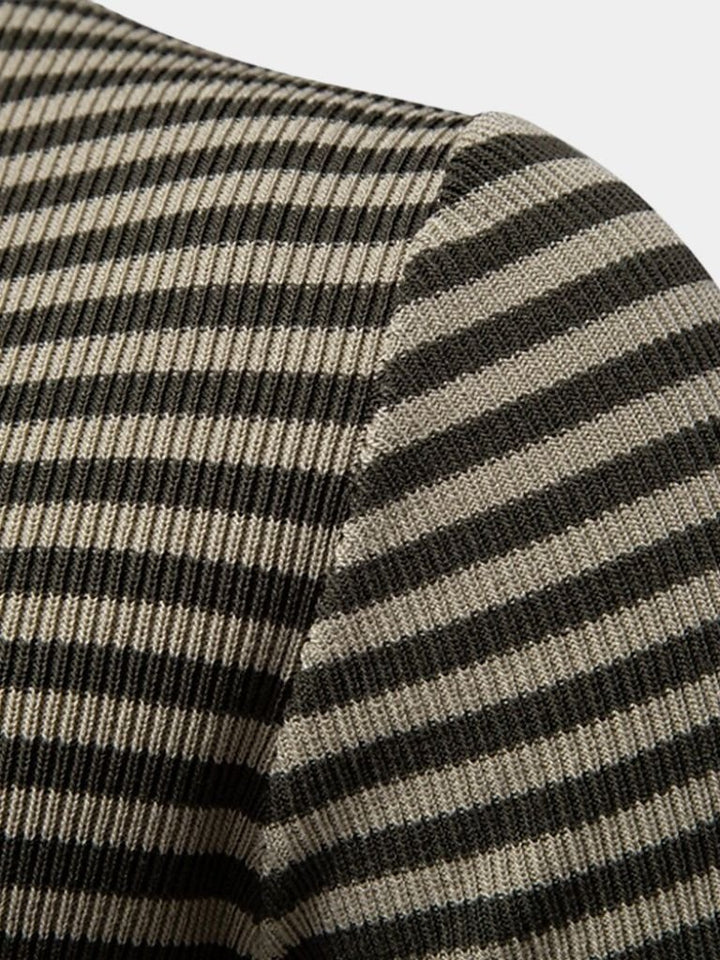 Warren | Striped Knit Polo Shirt