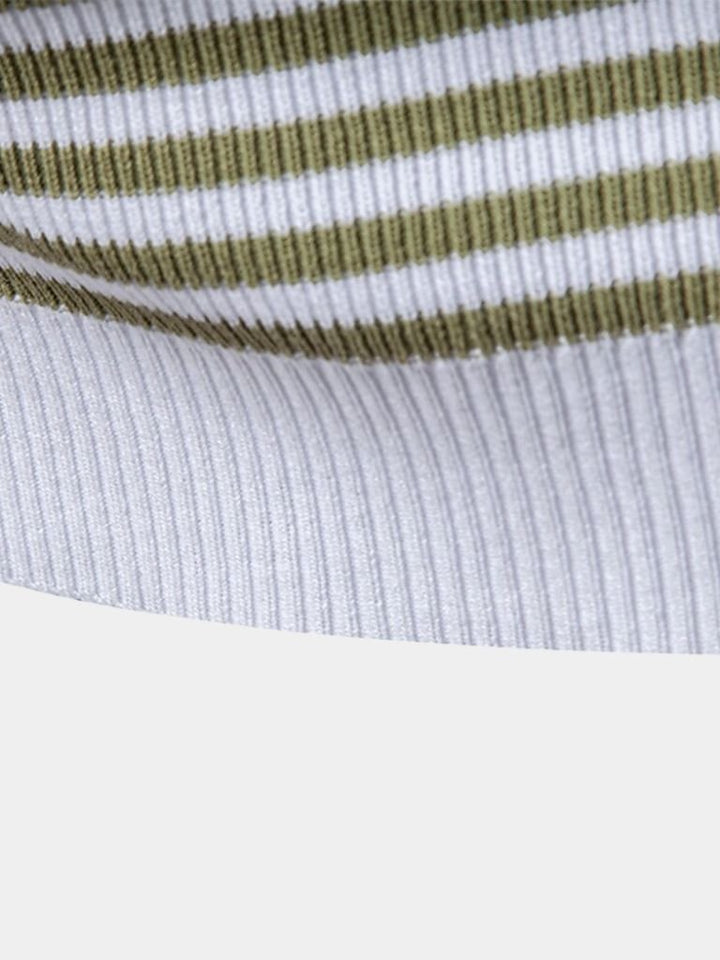 Warren | Striped Knit Polo Shirt