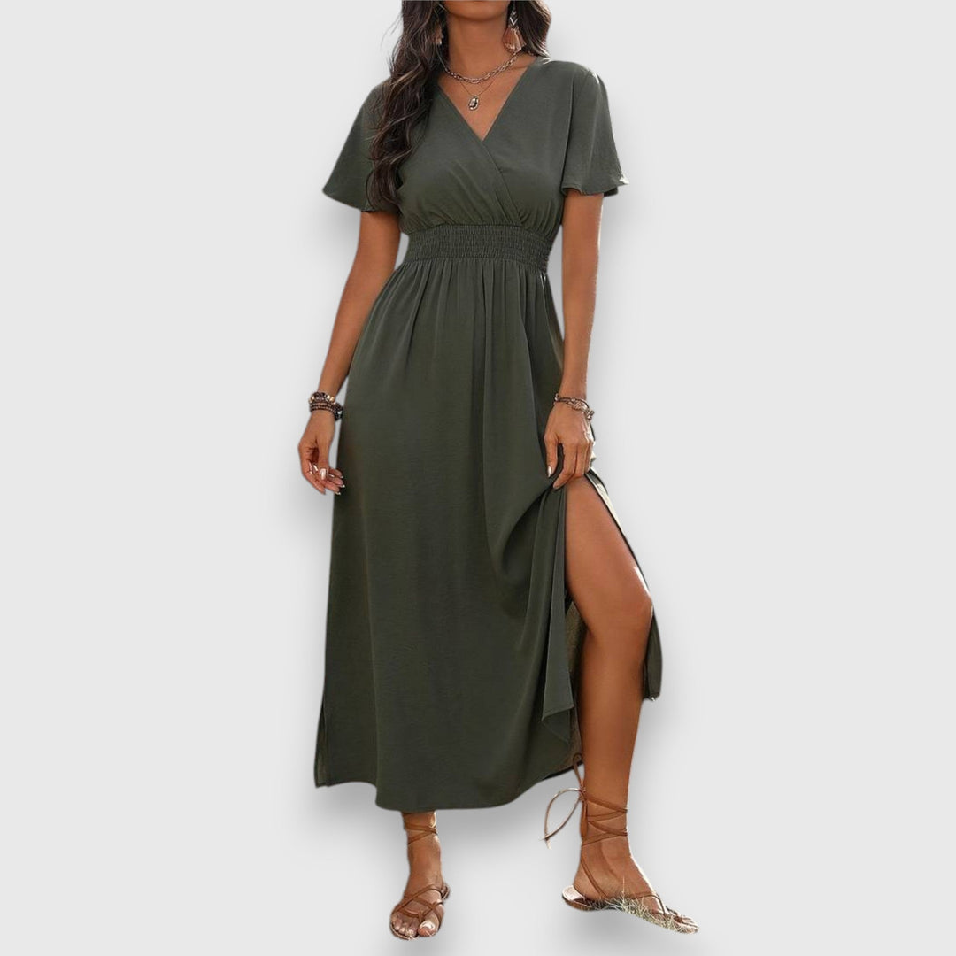 Bianca | Elegant Short-Sleeve Midi Dress