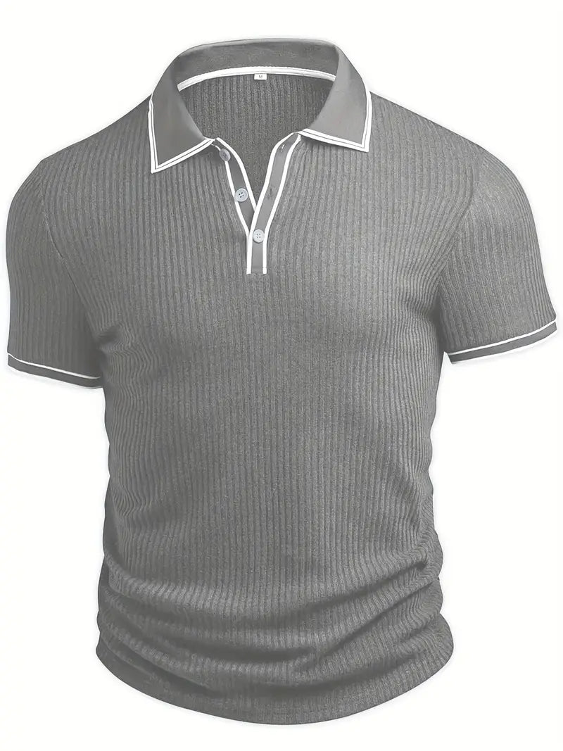 Elliot | Ribbed Knit Polo Shirt