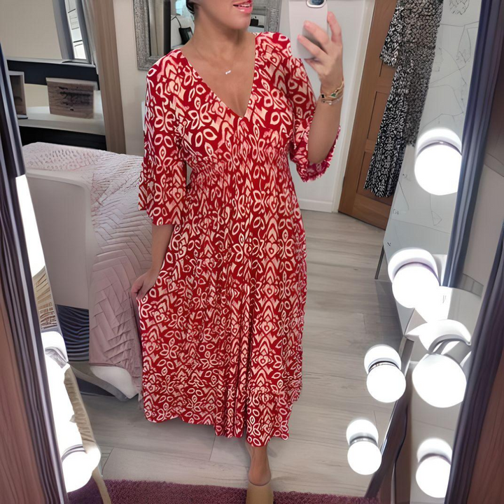 Lucia | Printed Boho Maxi Dress