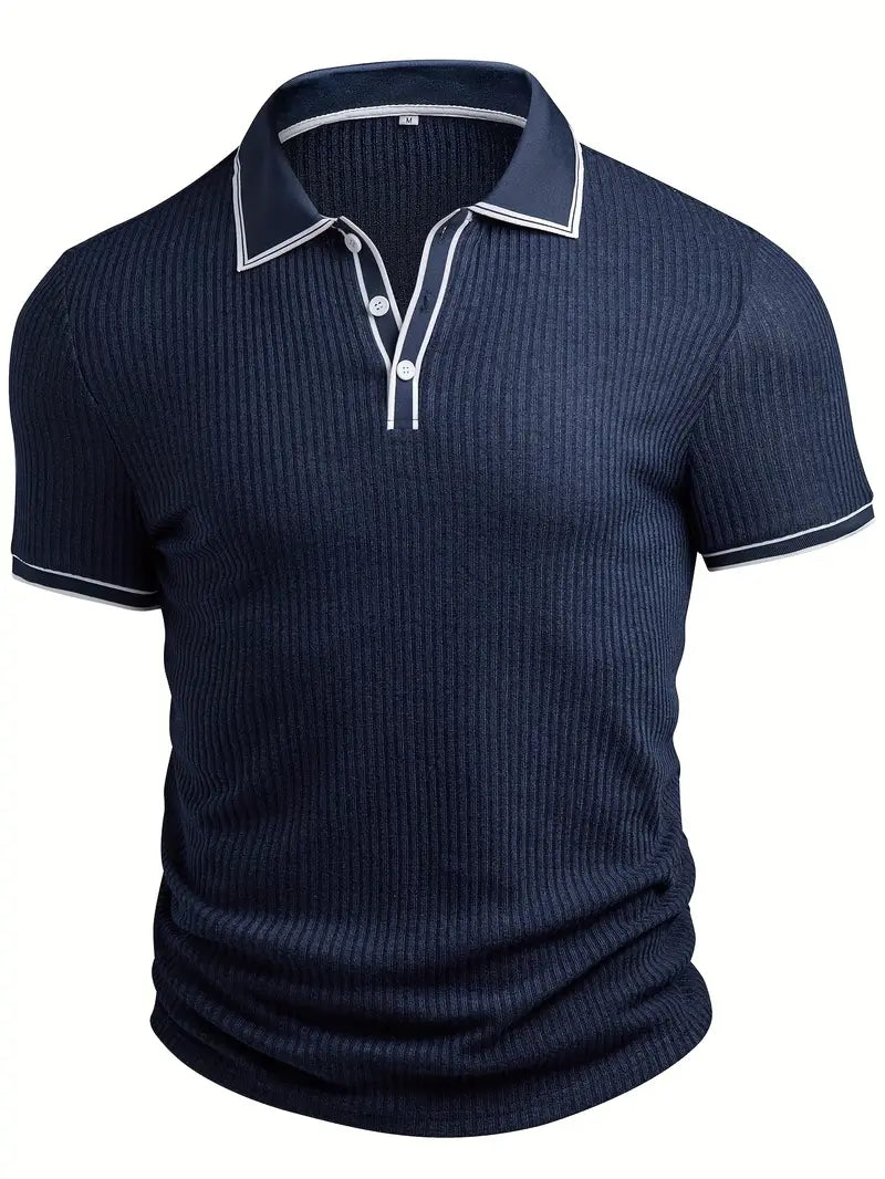 Elliot | Ribbed Knit Polo Shirt