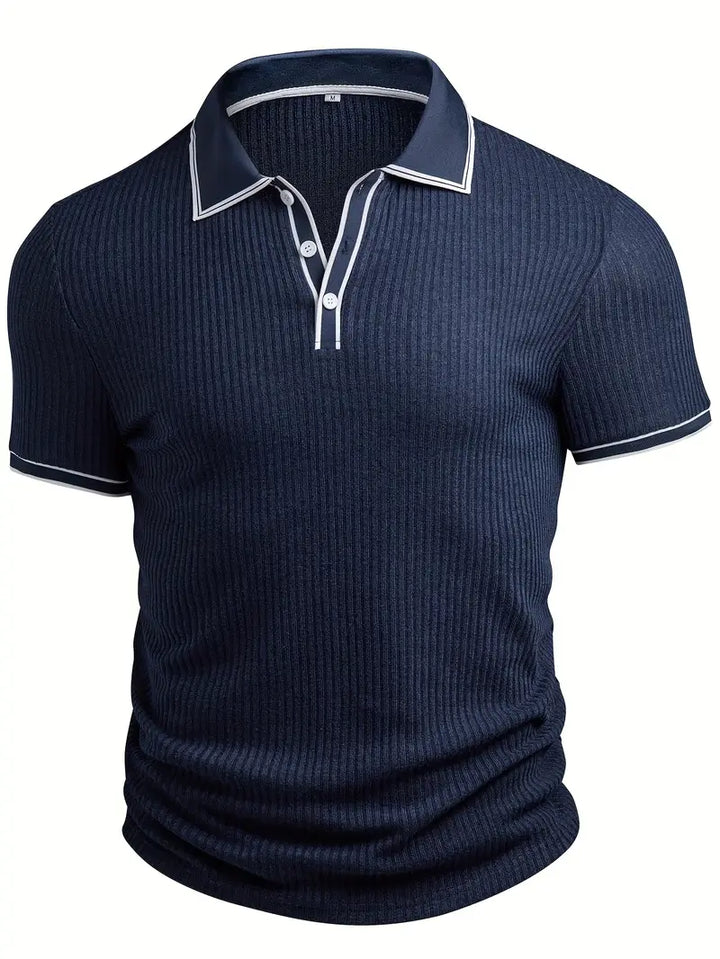 Elliot | Ribbed Knit Polo Shirt