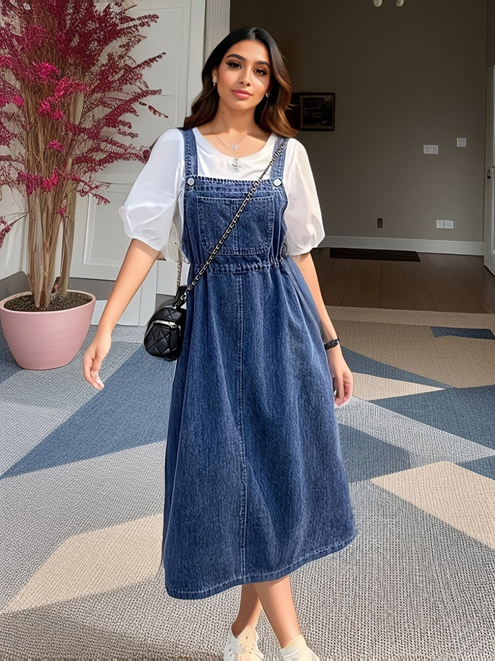 Monica | Classic Denim Overall Dress