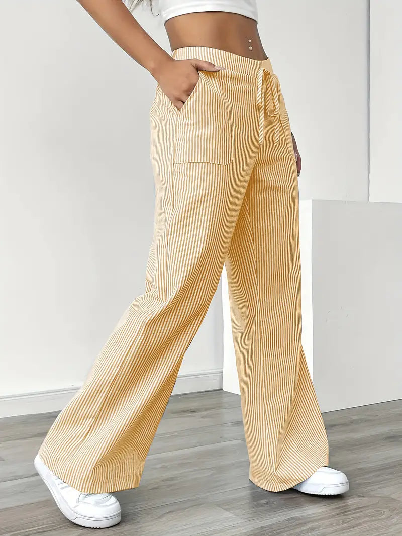 Vioni | Striped Drawstring Trousers